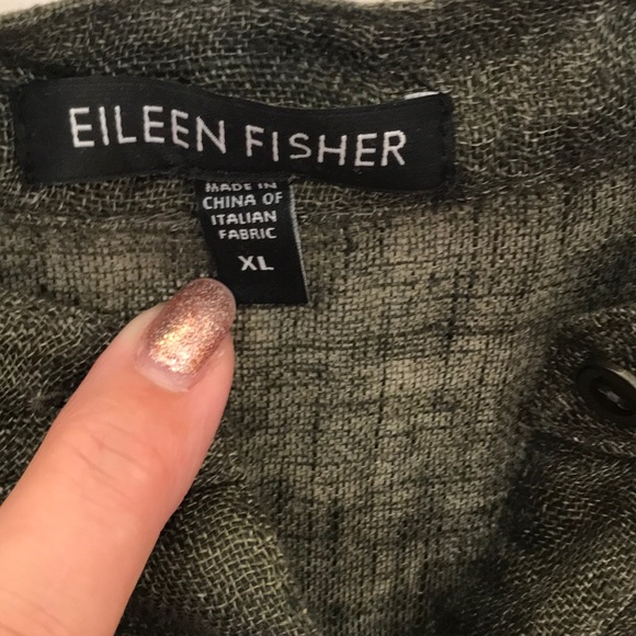 Linen Gauze Button Up Top by Eileen Fisher - Picture 2 of 8
